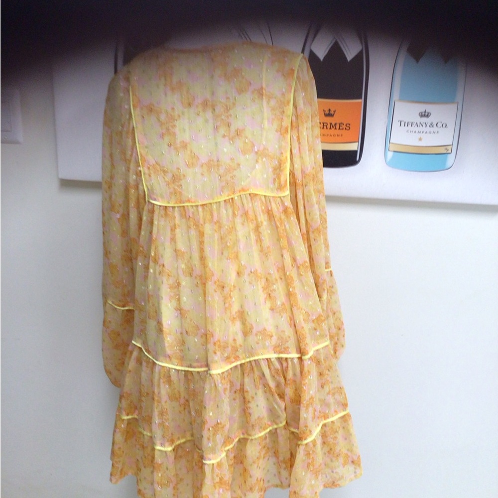Free People Floral Yellow Tiered Dress - Picture 13 of 16